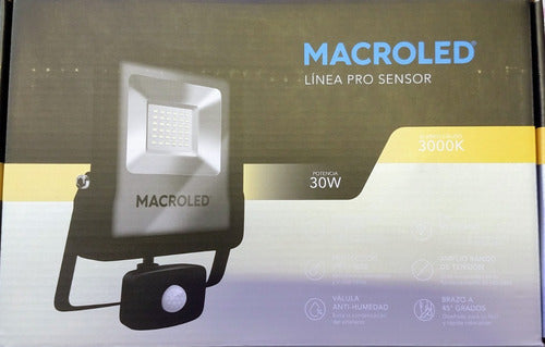 Reflector Led 30w C/sensor Movimiento Fotocelula3000 K Calid 1