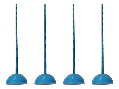 Set of 4 PVC Dribbling Poles with Bases 1m 0