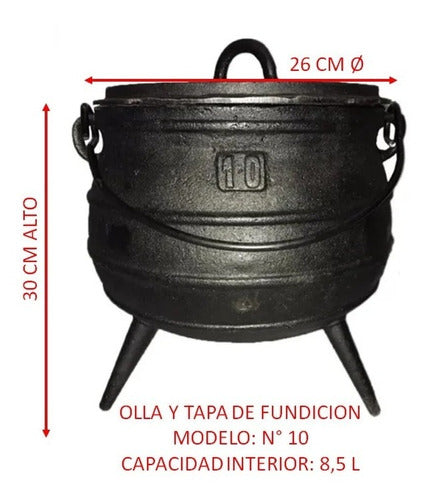 Cast Iron Cauldron 10 L + Frying Basket - Free Shipping 1