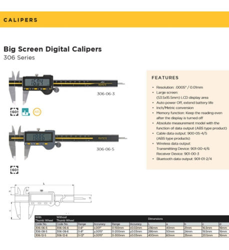 Digital Caliper Large Numbers 150mm Asimeto 306-06-5 4