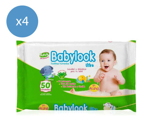 Babylook Ultra Wet Wipes Pack of 4 - 50 Units Each 0