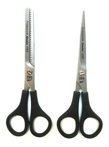 Eurostil Microdentada and Polishing Scissors 6 Inches Hairdressing 0