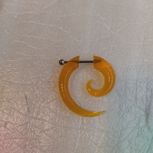 Acrylic Steel Spiral Fake Expander Horn Earrings Piercing 3-4 cm 117