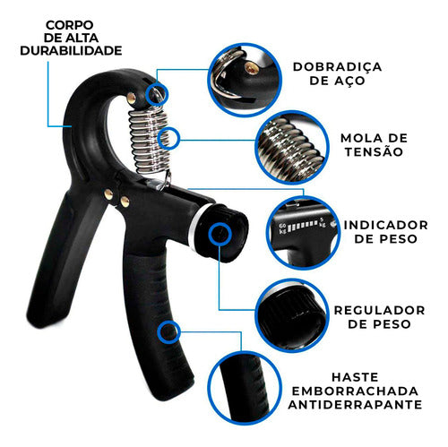 Kit 2 Aparelhos Hand Grip Treino Fisioterapia Dedos Mão 3