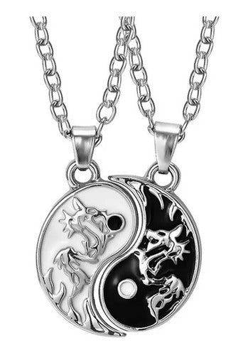 Burdah Yin Yang Dragon Couple Necklace Set 2 in 1 0