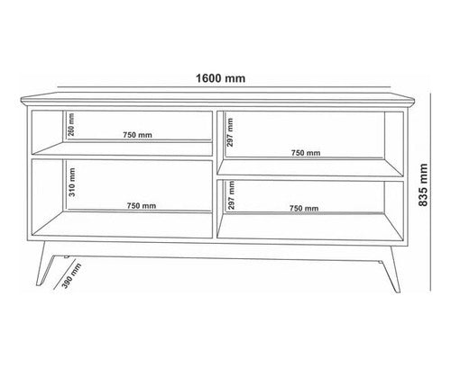 Aparador Modular - Rack Tv Led Lcd - Living - Arrime Buffet 4