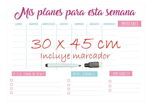 GRÁFICA LÍMITE Magnetic Weekly Planner Organizer A3 5