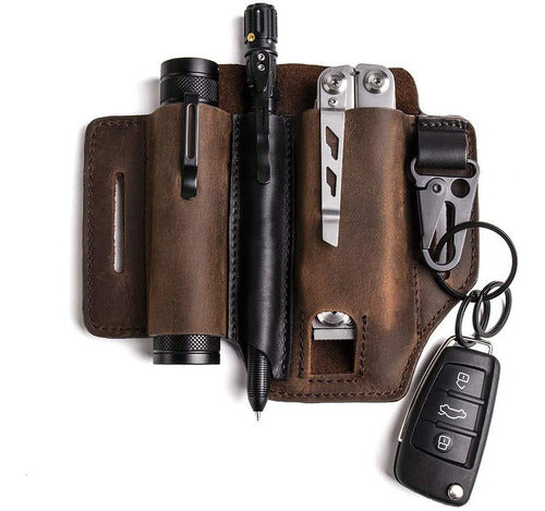 Gentlestache Brown Leather Multi-Tool Belt Pouch 0