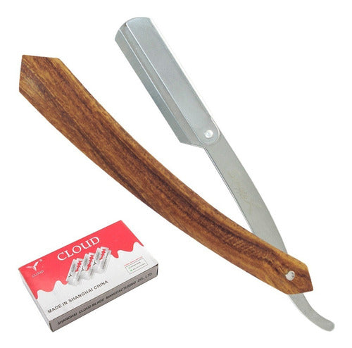 Sensei Japan Barber Razor with Wooden Handle + 10 Blades 0