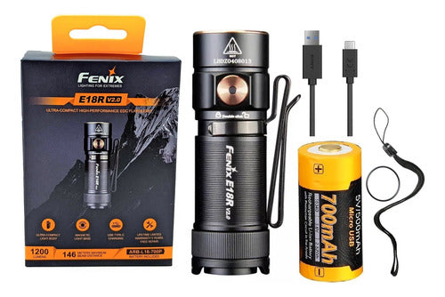 Fenix E18R V2.0 Rechargeable LED Flashlight 1200 Lumens 146m 0