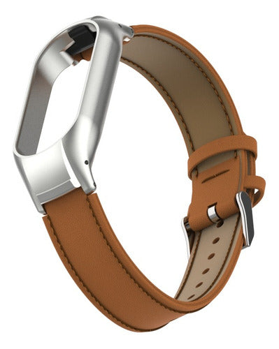Faux Leather - Metal Mesh for Xiaomi Smart Band 7 38