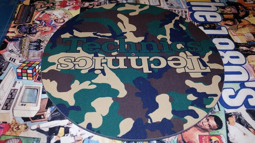 DJPROAUDIO Technics Camouflado Verde Slipmat Paño Bandeja Latex 1