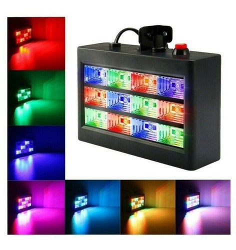 Flash Strobe 12 LED Audiorhythmic RGB Multicolor Decorative 0