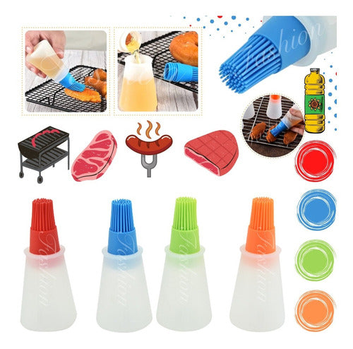 Fashion Silicone Bottle with Brush for Grilling and Baking 0