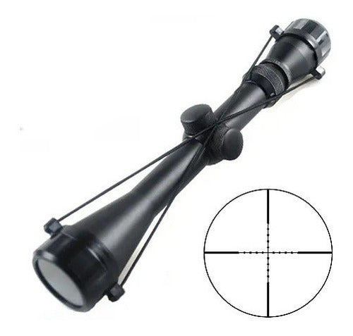 Rifle Scope Mira Telescopica 4x40 + Montajes Nux Caza Tiro Zoom 0