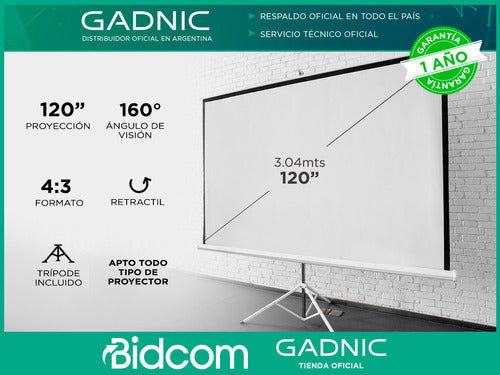 120-Inch Gadnic Projector Screen with Tripod Stand 1