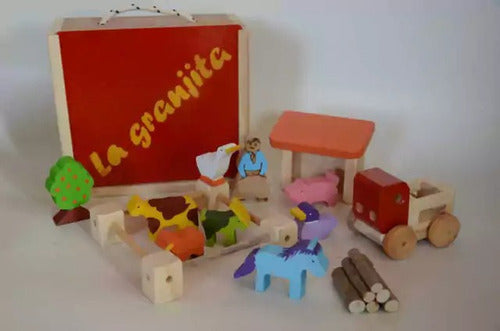 Box Caja Granja Chica Granjita De Madera Animales 1