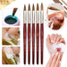 Professional Kolinsky Nail Sculpting Brush Set N4,6,8,10,12 - 100% Marta Hair 3