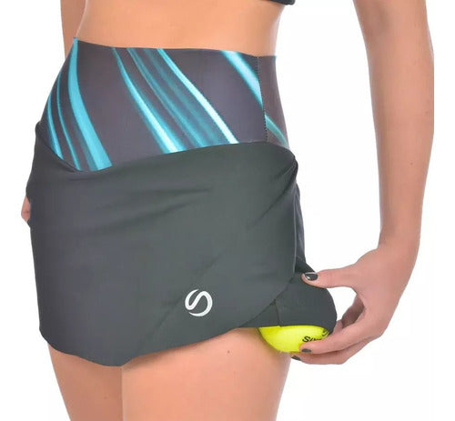 Sixzero Short Pollera Tenis Negra Azul 2