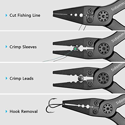 Sidomma Fishing Pliers Fishing Gripper Multifunction Fishing Pliers with Sheath Black 1