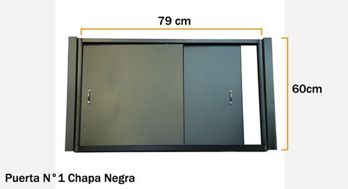 Burger Premolded Black Steel Grill Door 79cm x 60cm 1