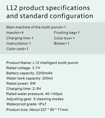 Irrigador Bucal Inalámbrico Cargador Usb, Lcd Display 3