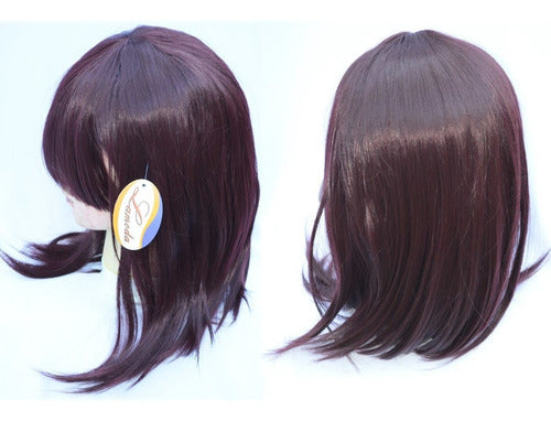 Short Burgundy Kanekalon Cosplay Carre Wigs for Daily Use 0