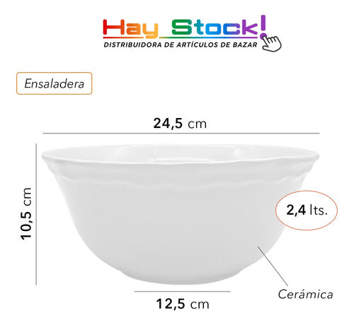 HSK Ensaladera 24 Cm Cerámica Diseño Relieve Línea Juliet 1