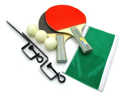 Faydi Set Ping Pong En Cartuchera Paletas Pelotas Red Soportes 3