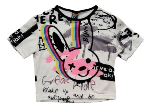 Bunny Grafitti T-Shirt - Trendy Tik Tok Summer Girls 3