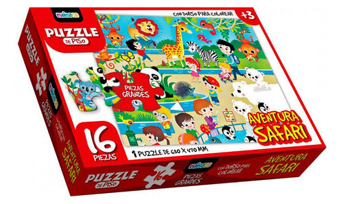 Uniesco Puzzle Rompecabeza Aventura 16 Piezas 63x47cm P/ Colorear 0