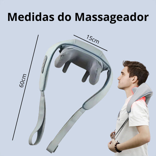 Colete Massageador Shiatsu Pescoço Ombros Cervical Compacto 4