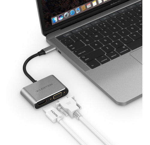 Lention Usb-c A Hdmi And Vga Adaptador Up A 4k/30hz Digita 2