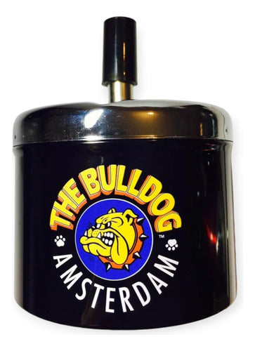 Bulldog Automatic Rotating Metal Ashtray with Designs 1