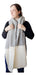 Tricotazo Thick Scarf Unisex Handwoven Gray and Cream 0