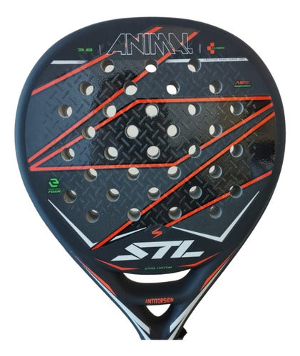 Steel Custom Animal Carbono Padel Racket + Funda + Grip 0