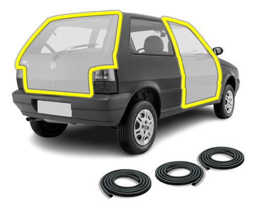 Burkool Car Door and Trunk Seals Combo for Fiat Uno 3-Door + Surprise Gift - Combo Burletes De Puerta Y Baul Fiat Uno 3 Puertas  + Regalo