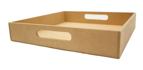 Puntitos Carpintería Rectangular Tray with Wooden Handle 50 x 35 x 5 cm - Breakfast 6mm 0