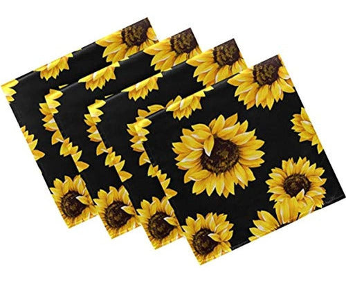 Servilletas De Tela De Girasol Naanle Juego De 4 Servilletas 0