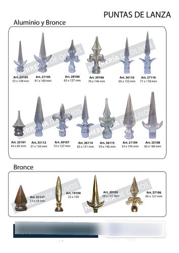 Herrería de Olivos Punta De Lanza Iglesia Para Rejas - Pack 10 Unidades 2