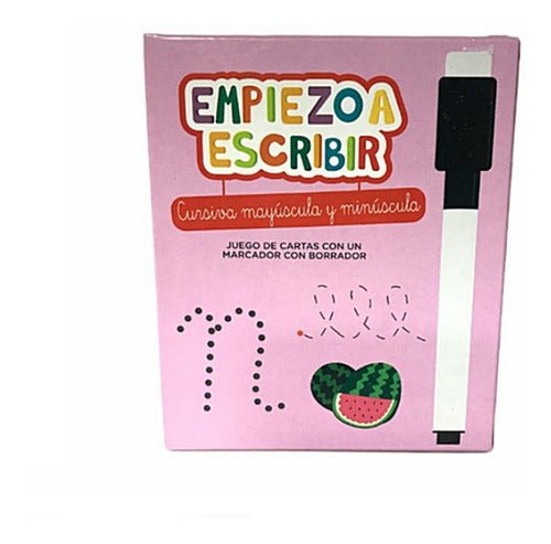 EDUCARDS Juego De Cartas Empiezo A Escribir Cursiva + Fibron 0