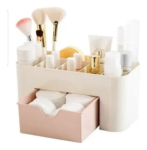 NIWALDIGITAL Makeup and Desk Organizer Plastic with Drawer 1