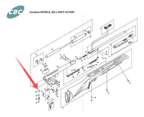 Peça De Reposição Carabina Cbc Nitro-x 1000 Six Soft Action 3