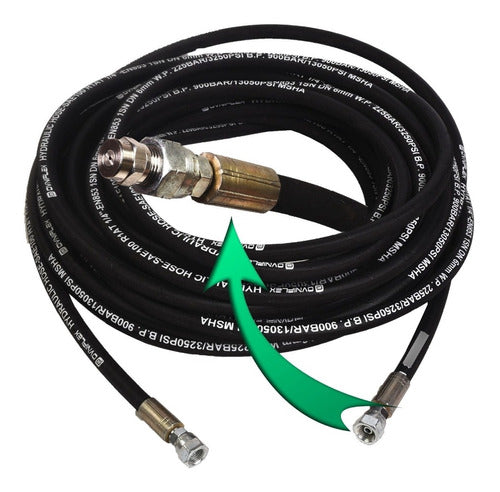 Hydraulic Pressure Washer Hose with Steel Mesh and Universal Wash Nozzle 1