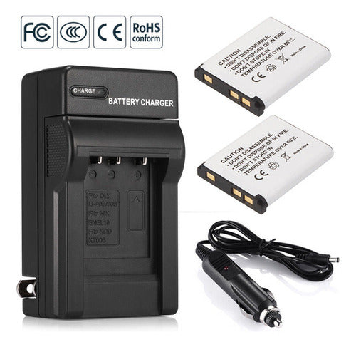 Fujifilm 2 X NP-45 NP-45A Battery + Charger for FinePix XP60 XP70 J20 J100 T550 1