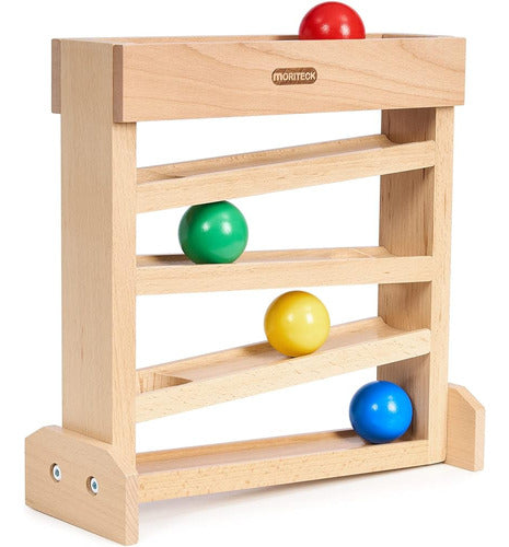 Moriteck Montessori Ball Drop Toy, Wooden Ball Tracker, Earl 0