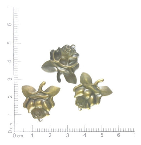 Pack of 25 Bronze Flower Charm Pendants Jewelry Making Supplies 0