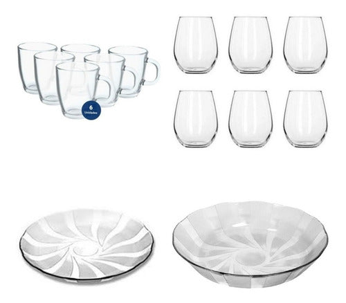 Rigolleau Set Vajilla 6 Personas Vasos Tazas Platos X24 Galaxia 0