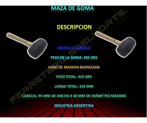 El Abuelo Rubber Mallet 350 Grs - Nacional - Fdn 1