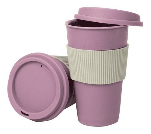 Thermal Coffee Tumbler with Snap-on Lid and Silicone Band - BPA Free 2
